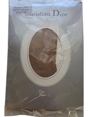 Christian Dior nylon vintage lace top thigh high nude stockings